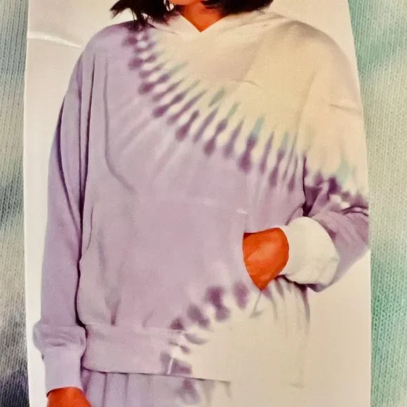 NWT Wildfox Couture Purple & Green Tie-Dye French Terrycloth Hoodie Sweatshirt - Picture 4 of 9